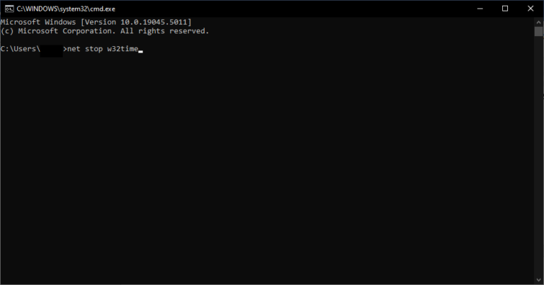 net stop w32time