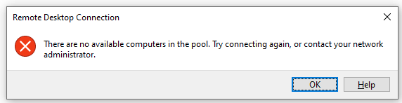 no available computers in the pool