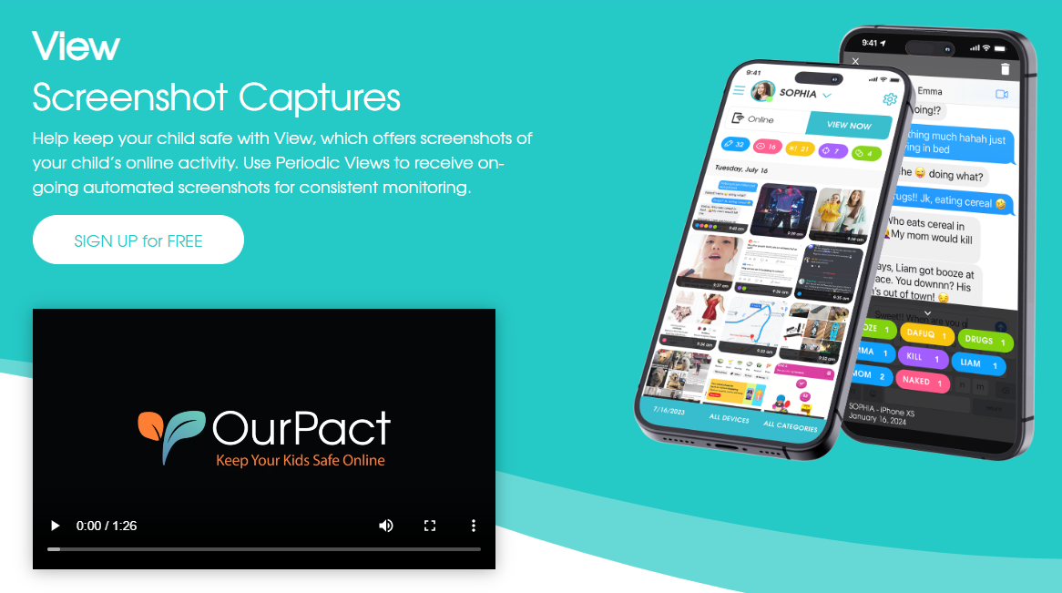 Ourpact screenshot feature