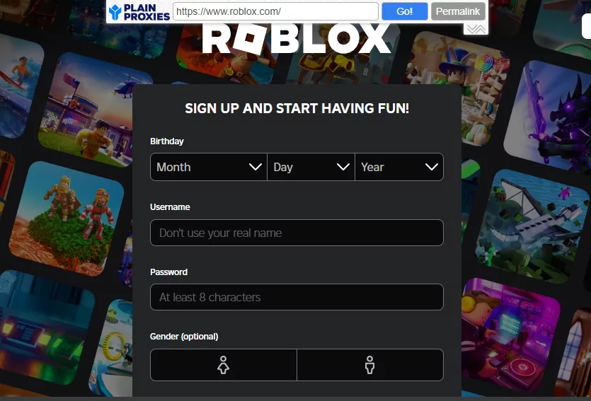 Roblox unblocked with proxy server