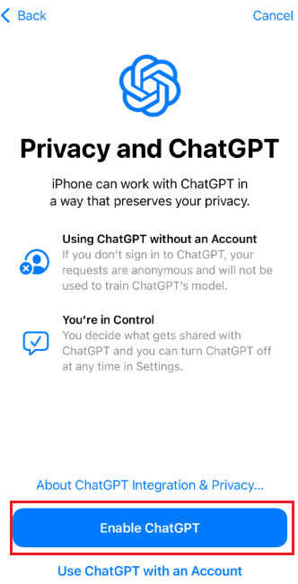 Enable ChatGPT