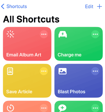 shortcuts setting on iphone