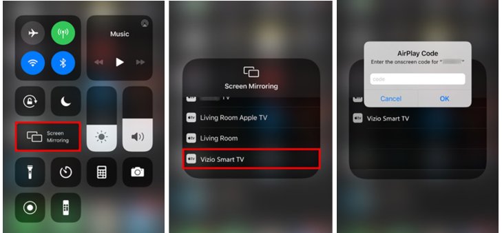 steps on how to airplay vizio tv