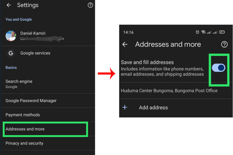 select address and more then switch the save and fill addresses button off