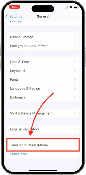 transfer or reset iphone