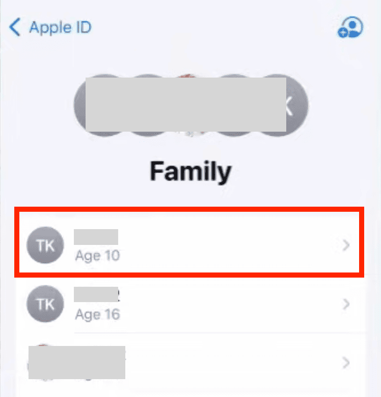 family sharing member's account