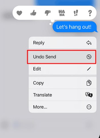 unsend photo video on iMessage