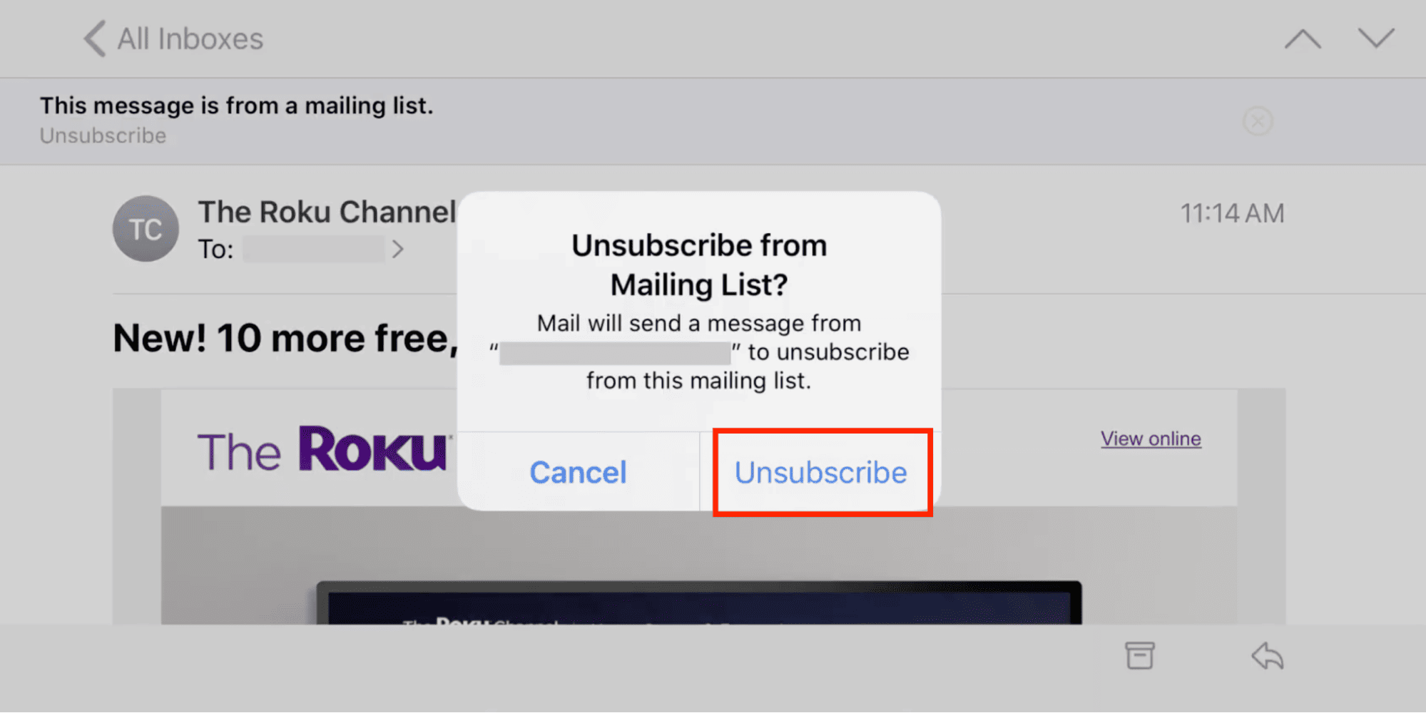 confirm unsubscribe