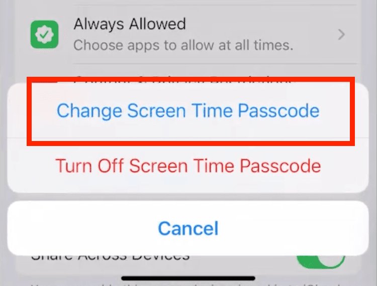 use apple id to reset the screen time passcode step 3