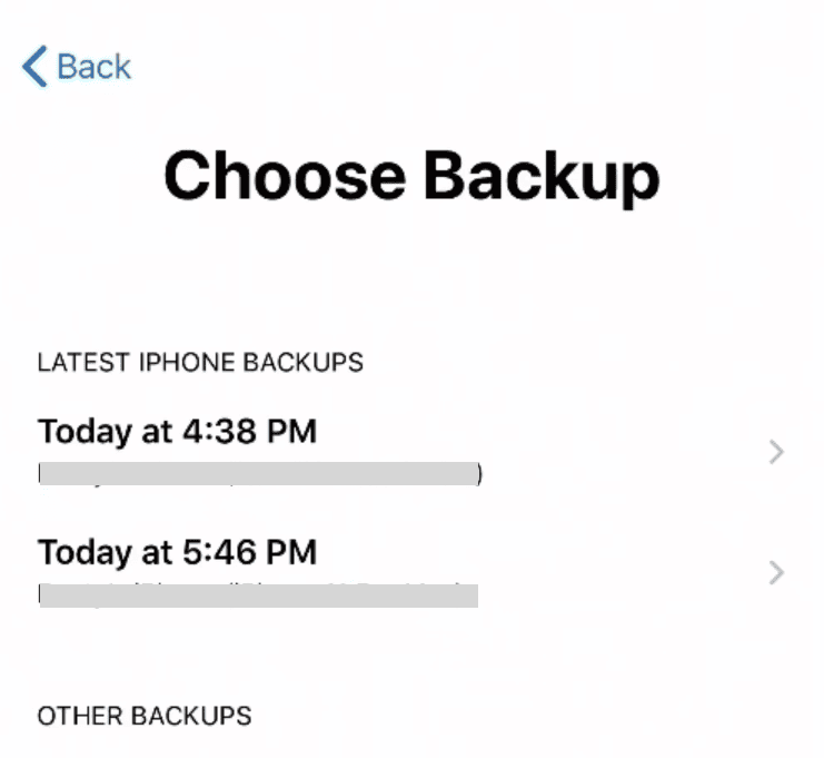 choose backup