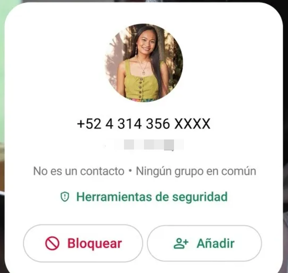 Números extraños y desconocidos en WhatsApp