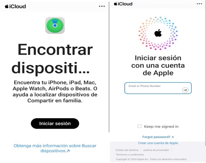 Operar desde Encontrar dispositivo del otro iPhone.