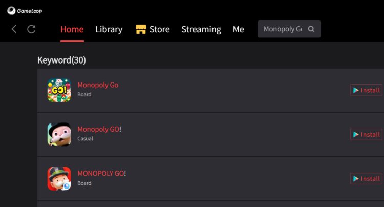 Search for Monopoly Go on Gameloop