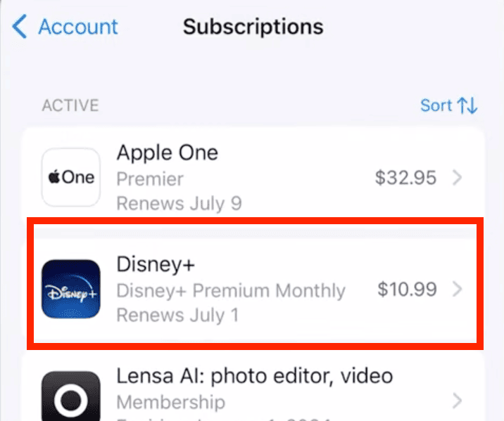 tap subscriptions you want to cancel