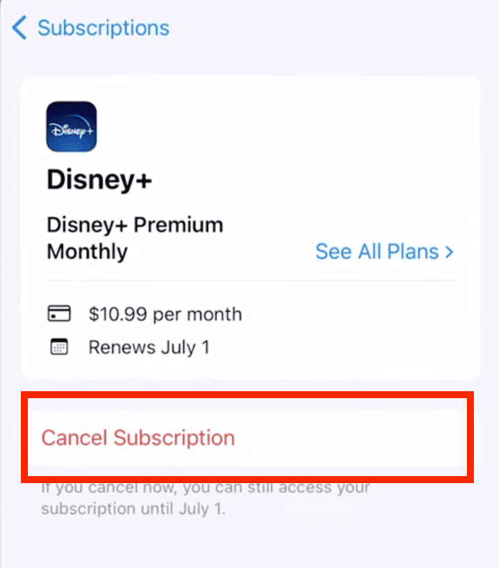 cancel subscription