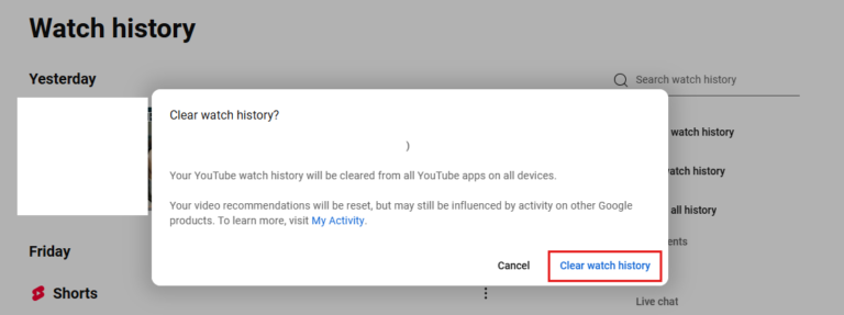 clear your watch history