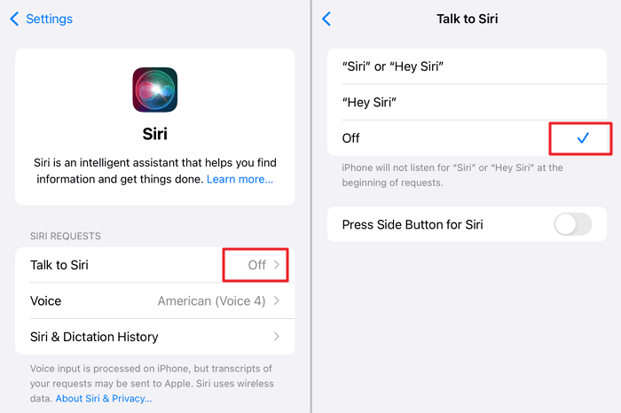 disable siri from accessing the Internet