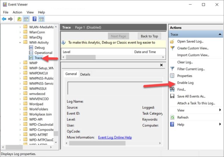 enable-wmi-logging-event-viewer-actions-pane