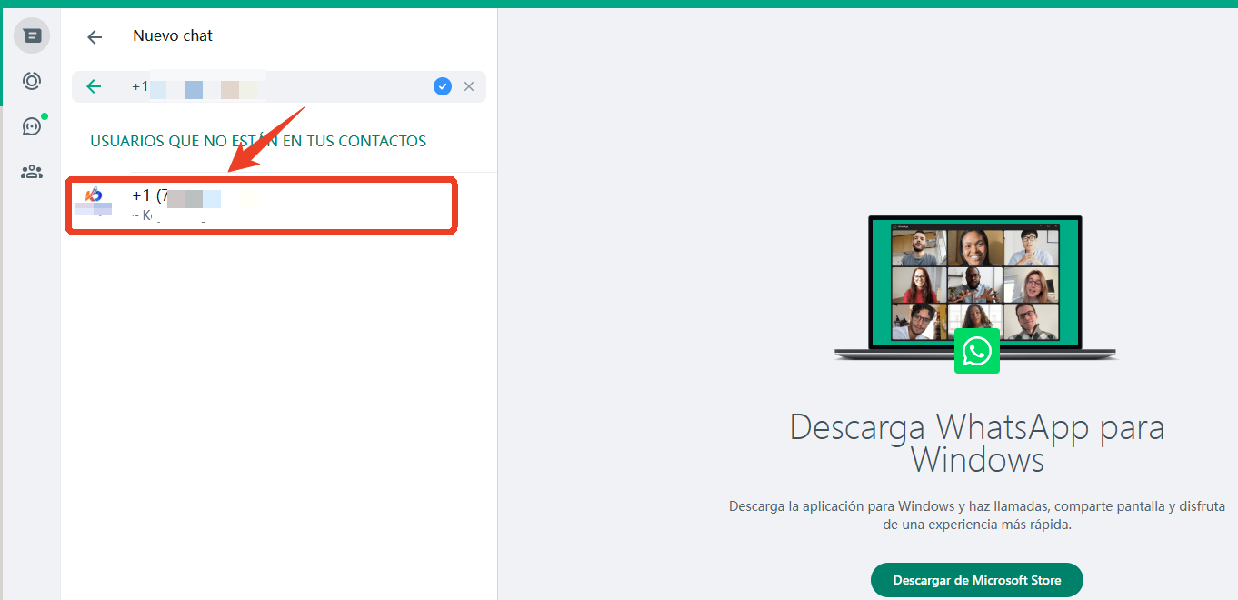 enviar mensaje de WhatsApp sin agregar contacto en web