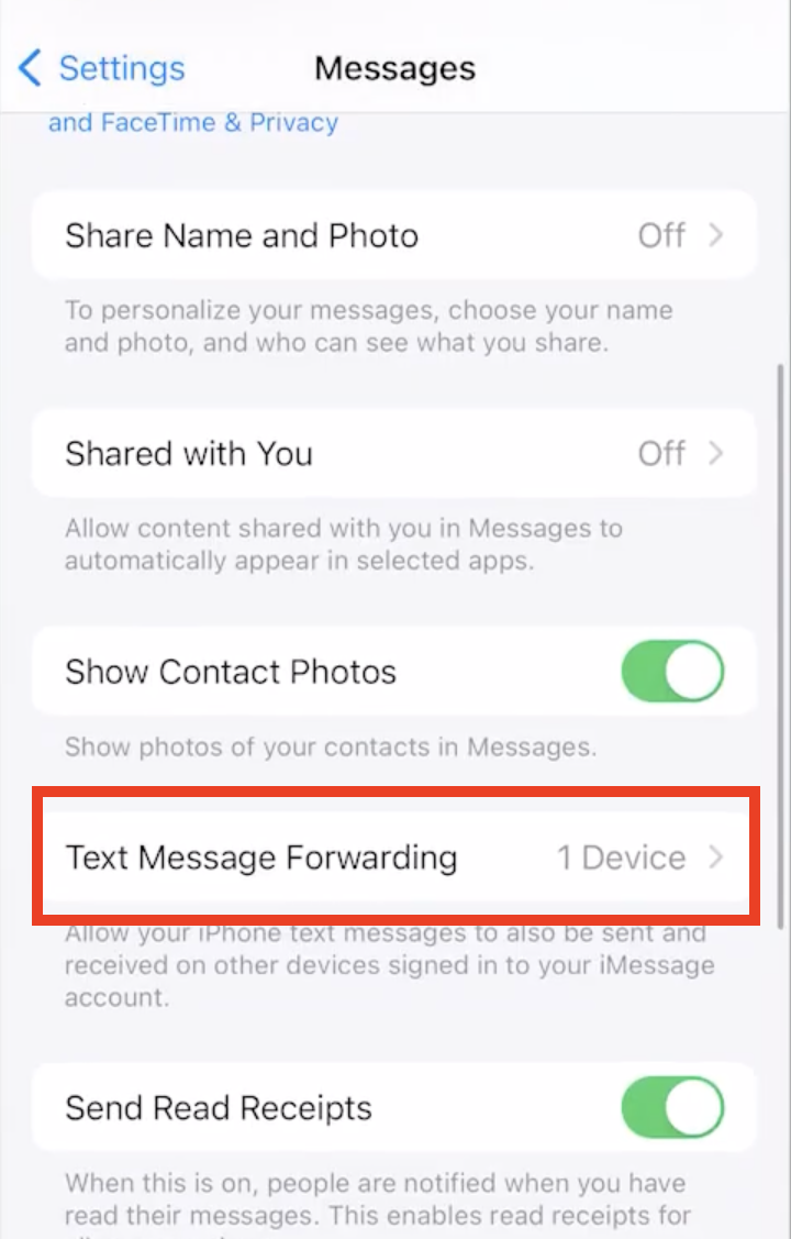 text message forwarding