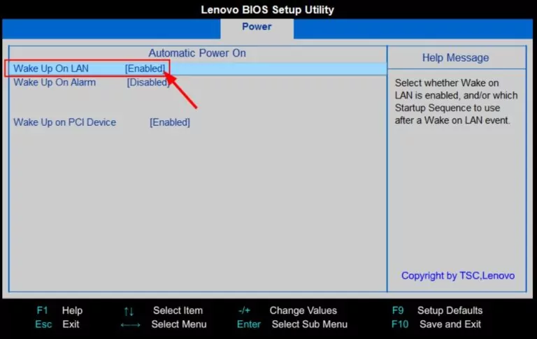 wol bios enable