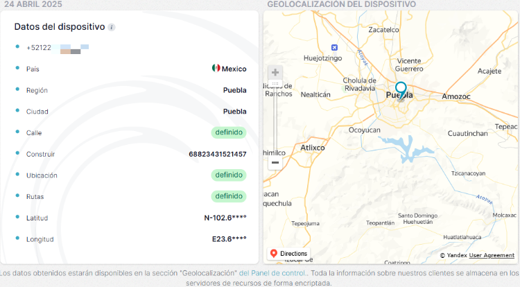 Mobile location pagina