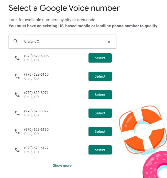 google voice number
