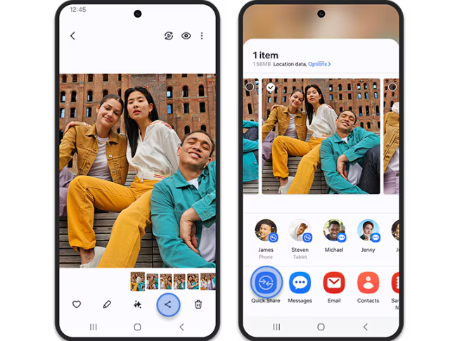how to do Samsung Quick Share to iPhone