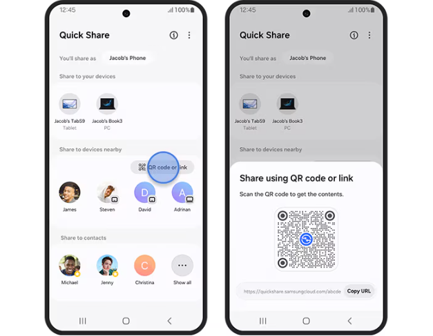 how to quick share samsung and iphone