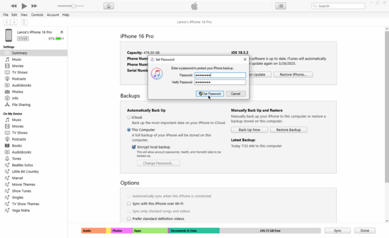 Restore whatsapp data through iTunes