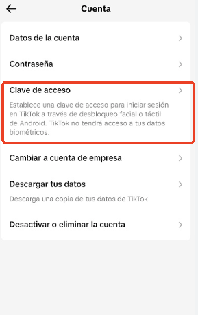 clave de accseso tiktok