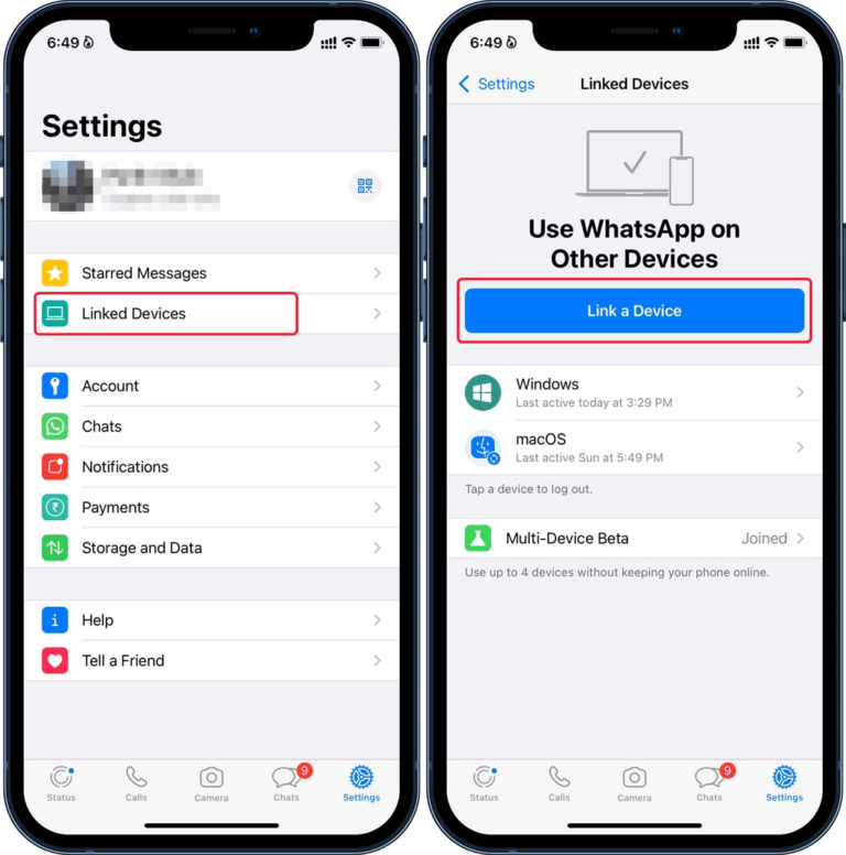 verify whatsapp via linked devices