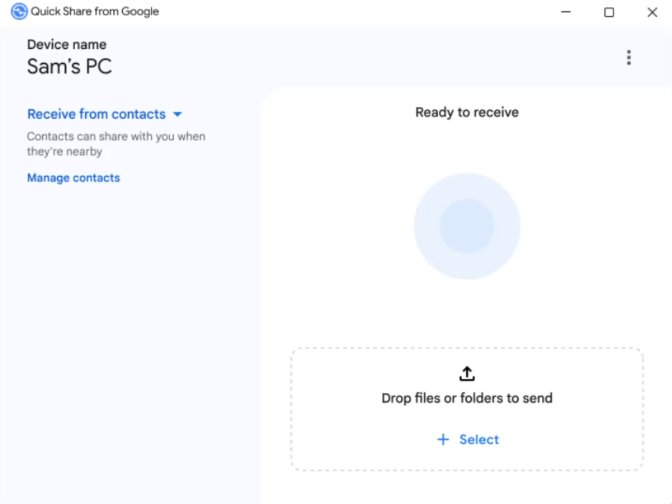 quick share pc to android