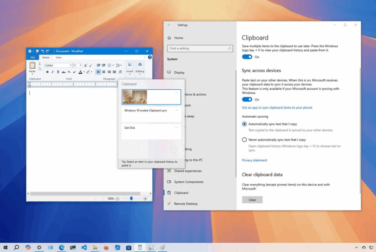 show clipboard windows 10