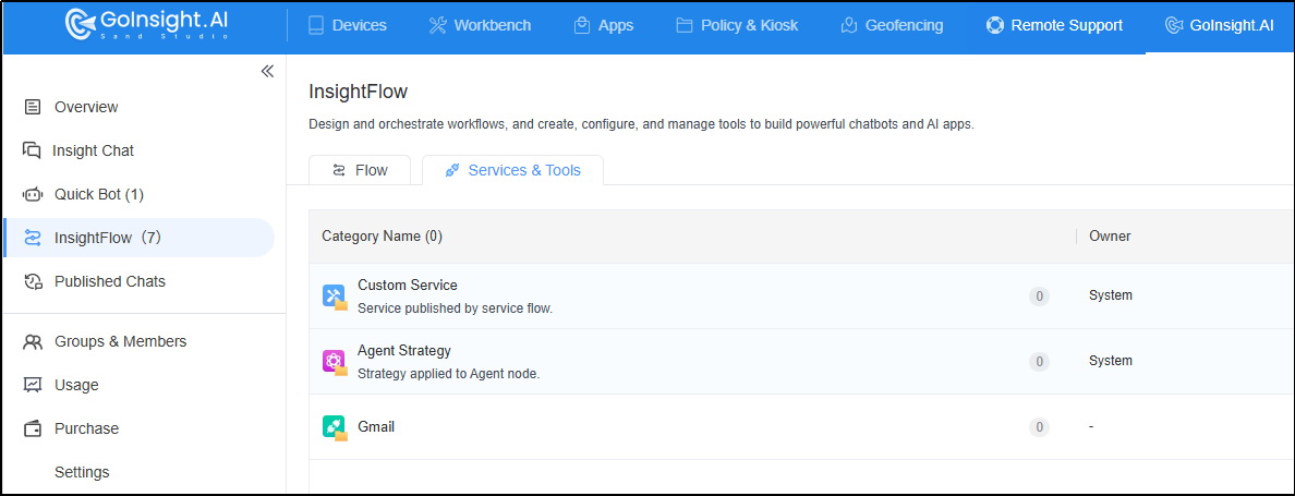 Services and Tools