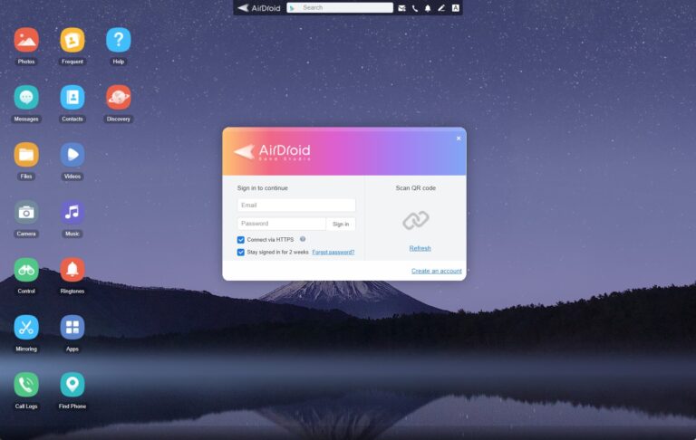login airdroid personal web
