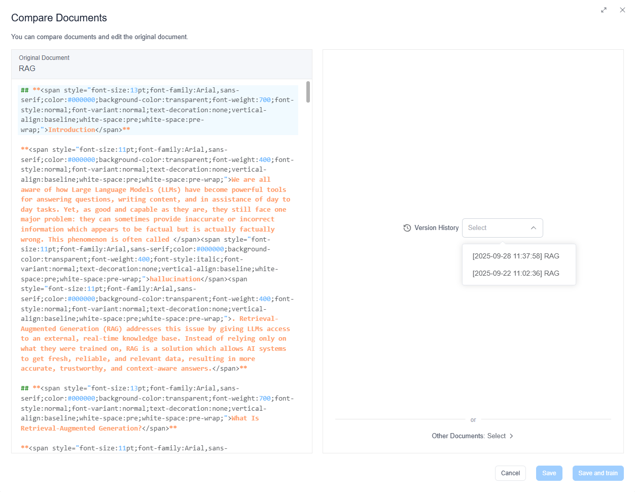 compare documents