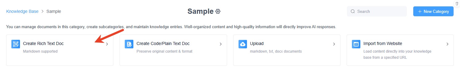 create rich text doc