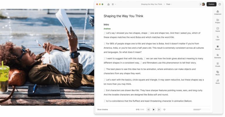 Descript voice transcription
