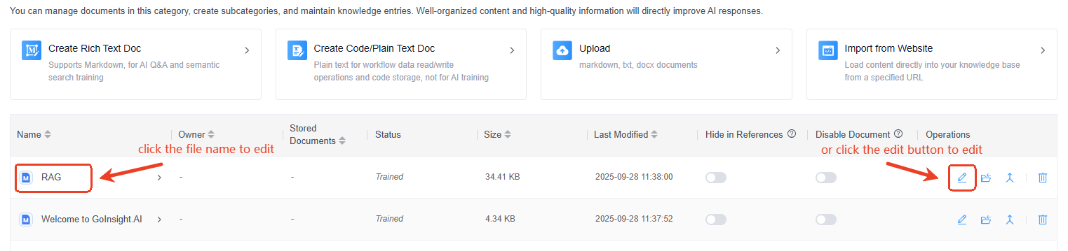 edit knowledge base