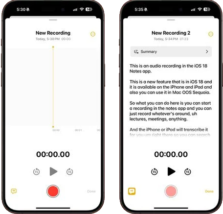iPhone transcribe voice memos