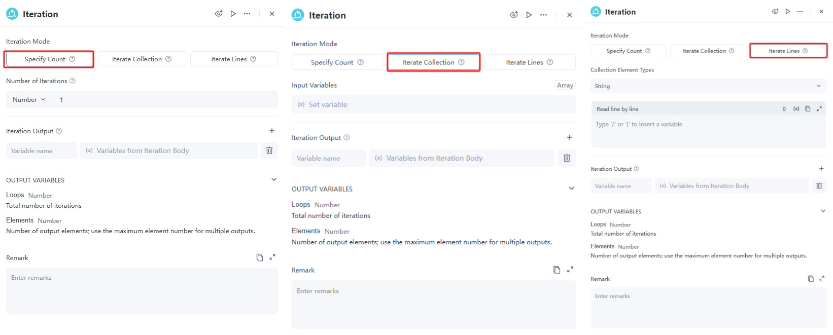 iteration specify count