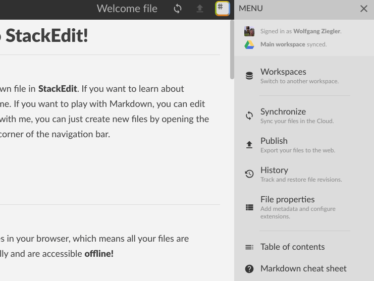 stackedit publish