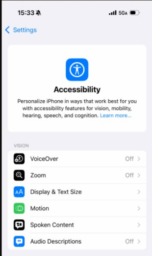 iPhone accessibility
