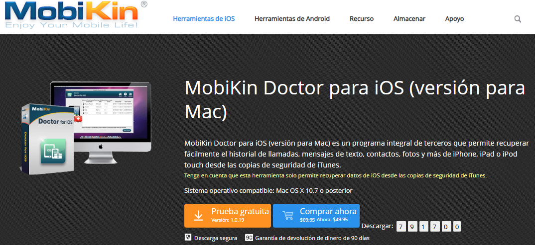 mobikin doctor para recuperar datos de iOS