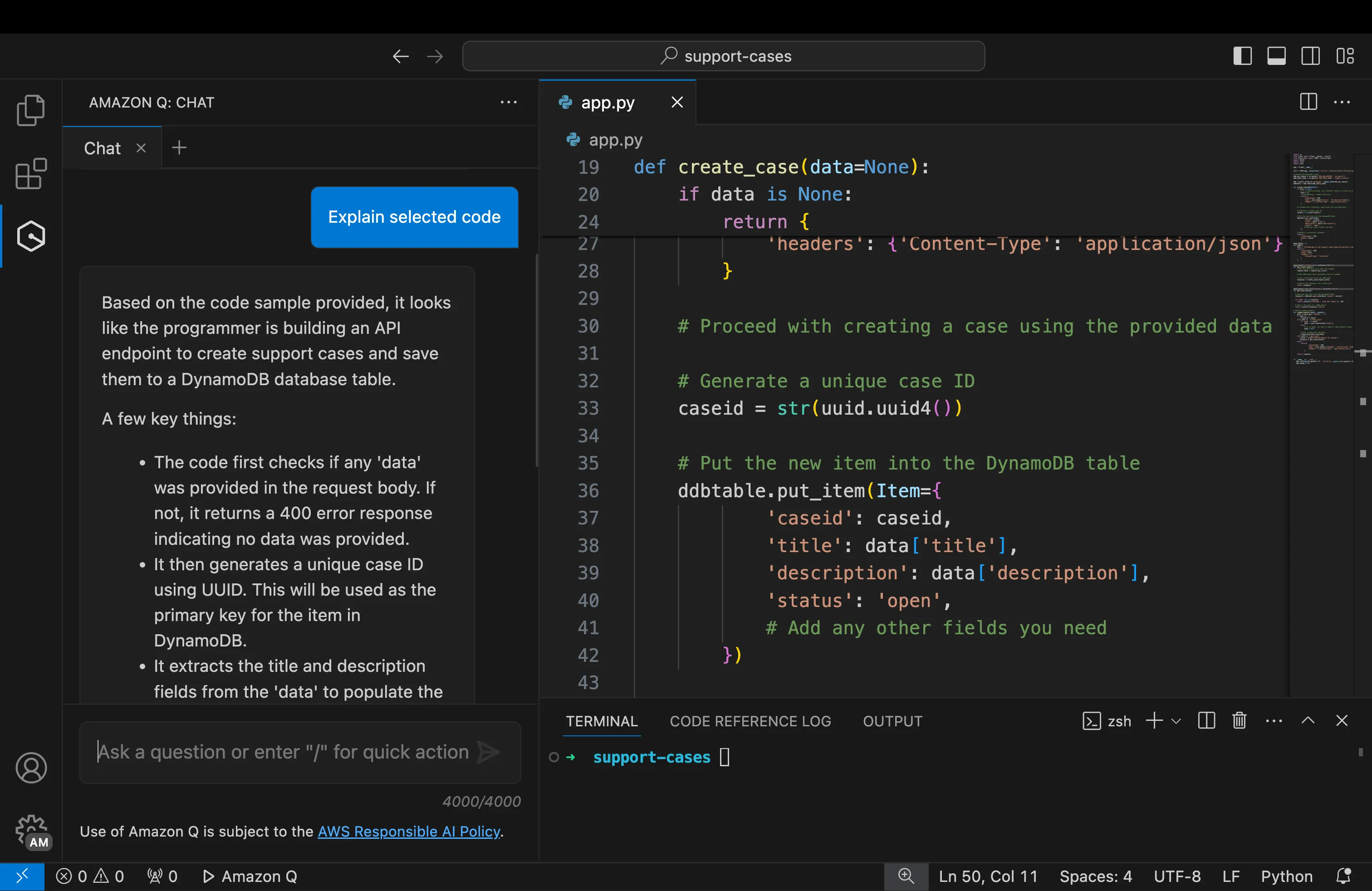 Amazon CodeWhisperer integrated with Amazon Q Developer