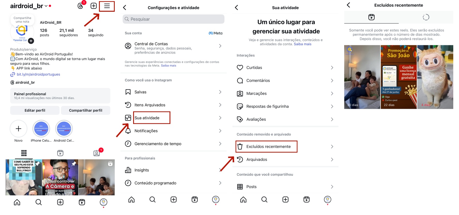 Como encontrar posts apagados no Instagram