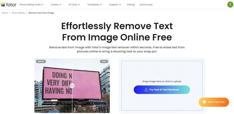 fotor ai text remover