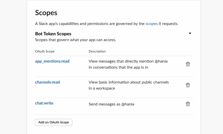 build a slack bot