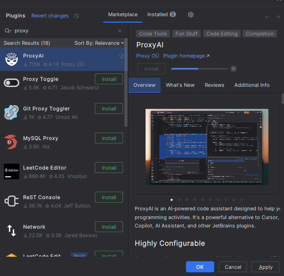 PyCharm install API